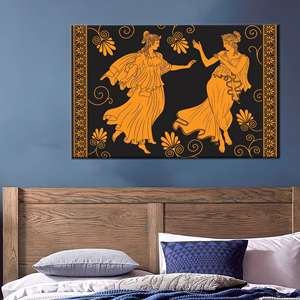 ภาพพิมพ์บนผ้าใบลายกรีกโบราณ: ภาพศิลปะติดผนังลายดอกไม้สไตล์กรีกสำหรับสาวๆ 1P: ห่อหุ้มอย่างดี - Product Image 1