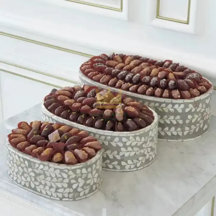 المنتج الأكثر مبيعًا في رمضان المبارك والعيد حامل كعكة بتصميم بيضاوي الشكل لتقديم الشوكولاتة والحلويات