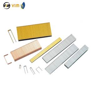 Agrafes en acier à double tête de marque VIM pour produits en bois, agrafeuse à marteau et papeterie, types à tige lisse et à anneau - Product Image 2