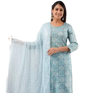 Última Colección de Verano, Kurtis de Algodón Elegante con Pantalón para Mujer, Venta al por Mayor - Product Image 3