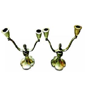 Bougeoir en aluminium à thème de maison classique sophistiqué Surface texturée pour décor de Pâques centres de table de mariage décor de Noël - Product Image 1