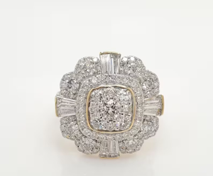 3CT Cushion Moissanite Cluster Ring - 925 Sterling Silver Moissanite <b>Diamond</b> Ring Moissanite Engagement <b>Diamond</b> ring - Product Image 1