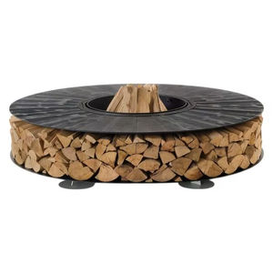 Brasero Redondo Moderno de Hierro para Leña, Ecológico, para Jardín, Patio, Exterior, Calefactor, Chimenea, Ambiente Acogedor para Relajarse por la Noche - Product Image 1