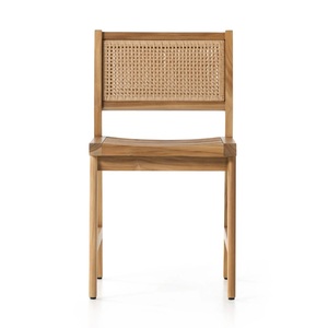 Silla de comedor de ratán de teca maciza moderna contemporánea para el hogar, oficina, Hotel, restaurante, Villa, muebles duraderos de madera maciza - Product Image 2