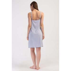 KADIN LYC VISCON XXL V YAKA DANTELLI IP ASKILI BIBILALI TUNIK - สีเทา - สีเทา - Product Image 3