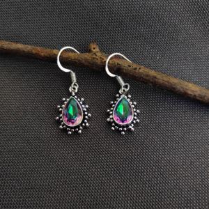 À la mode Style bohème topaze Quartz luxe boucles d'oreilles de mariage à la main en argent Sterling plaqué argent prix usine goutte pour femmes - Product Image 4