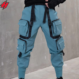Techwear Pantalon Avec Ruban Streetwear Mat Blanc Pantalon Hommes Cyberpunk Jogger Pantalon Unisexe Techwear Ninja Pantalon HolyGrail Vêtements - Product Image 2