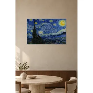 Fida Van Gogh La Nuit étoilée, ciel tourbillonnant, impression sur toile - Product Image 2