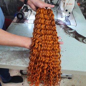 Máquina de cabello crudo vietnamita, paquetes rizados no Remy de trama doble, extensiones de cabello humano de alta calidad de Color naranja y jengibre - Product Image 2