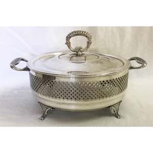 Casserole italienne vintage en acier inoxydable plaqué argent avec couvercle Cadeau de pendaison de crémaillère, accessoires de cuisine - Product Image 2