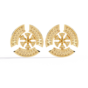 Magnifiques boucles d'oreilles clous en or 18 carats avec diamant de laboratoire en forme de flocon de neige pour mariage et fiançailles, or rose, or blanc, or jaune - Product Image 5