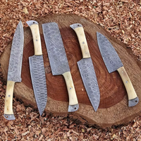 Ensemble de couteaux de chef TREND BLADES en acier Damas forgé à la main, écologiques, ambidextres, avec manche en os, longueur de lame de 6 à 7,9 pouces, couteaux de cuisine