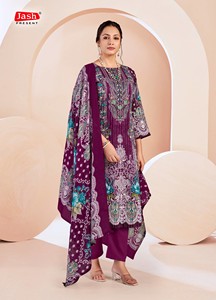 Conjunto de Material para Vestido de Gasa para Mujer, Estampado Digital, Poliéster/Algodón, Línea A, Hasta la Rodilla, India, Pakistán, Fiesta, Festival, Oficina - Product Image 5