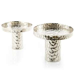 Soporte para pasteles de aluminio de tres niveles con acabado antiguo de forma redondeada de estilo alemán, el más vendido para el hogar y restaurantes. - Product Image 3