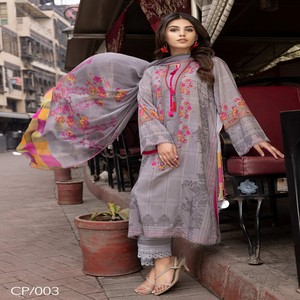 Marca Charizma, Salwar Kameez de Algodón Estampado de Lujo para Mujer, Dupatta de Chifón, Diseños Modernos, Estilo Indio/Pakistaní - Product Image 1