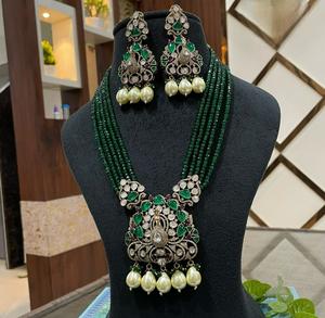 Conjunto de Collar de Cinco Capas con Baño de Oro de Primera Calidad, Estilo Étnico Moderno, con Pendientes, para Bodas, Colección para Mujer - Product Image 1