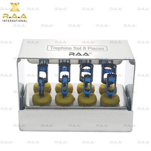 Kit de forets trephines pour implants dentaires, 8 pièces, manuel, en titane bleu, avec porte-fraise, qualité supérieure, garantie 3 ans - Product Image 5