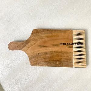 Mostrador de mimbre de diseño, tabla de cortar de bambú, bandeja de servicio de encimera, tabla de cortar de cocina al por mayor con mimbre tejido - Product Image 4