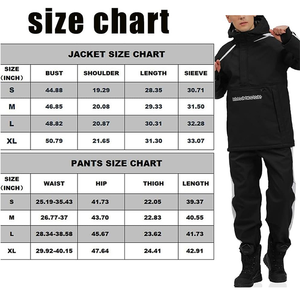 Veste de ski imperméable pour hommes, ensemble de pantalons coupe-vent, combinaison de neige isolée avec capuche, veste de snowboard grande taille - Product Image 4
