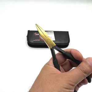 <b>Flat</b> <b>Nose</b> Hair Extension <b>Pliers</b> Custom Logo Black Gold Stainless Steel Multi Functional Hair Extension Tools - Product Image 3