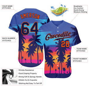 Pakistan Supplier Customized Baseball Jersey <b>Shirts</b> <b>Half</b> <b>Sleeves</b> Made Pure Polyester Fabric Sublimation Printing Blank Design - Product Image 4