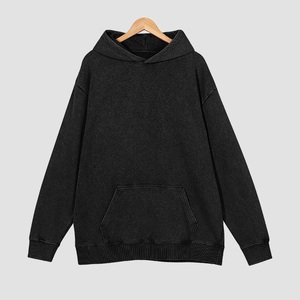 Pull à capuche lavé et épais pour hommes, imprimé sur mesure, coton éponge français numérique de style coréen délavé à l'acide pour l'hiver - Product Image 5