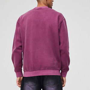 Logo personnalisé hommes surdimensionné coton polaire sweat-shirt doux brossé côtelé couleur unie pour hommes pas cher hiver sweat à capuche sweat - Product Image 5