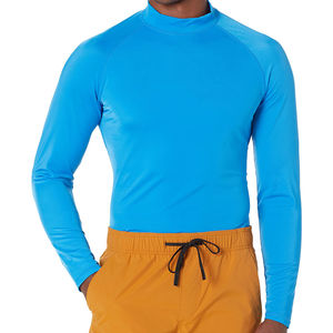 Tissu en polyester et élasthanne, couleur personnalisée, rashguard pour homme, respirant, écologique, manches longues, chemises de compression pour la salle de sport et le surf - Product Image 1