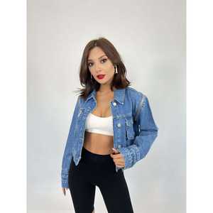 Chaqueta Vaquera Corta a la Moda 6852 en Azul - Product Image 1