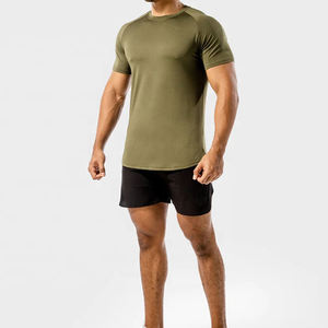 T-shirt d'entraînement à manches courtes en coton uni Drifit Fitted Workout Muscle Fitness T-shirt de sport Slim Fit pour hommes - Product Image 1