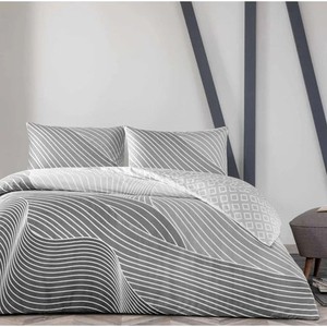 ชุดปลอกผ้านวมแบบสองชั้นสีเทาหม่น - Product Image 1