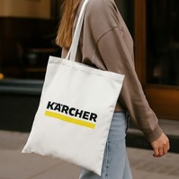 Sac fourre-tout en coton blanc imprimé de logo personnalisé le moins cher Sac à provisions carré en toile écologique et réutilisable en gros pour la promotion