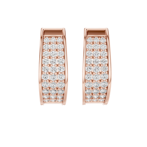 Boucles d'oreilles créoles en diamant de laboratoire de 0,694 carats, taille brillant rond, or 18 carats, 14 carats, 10 carats et argent 925, or rose, or jaune, or blanc - Product Image 2