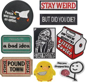 9 parches divertidos con gancho y lazo, parches tácticos de moral bordados para mochilas, bolsas tácticas, chalecos, sombreros - Product Image 6