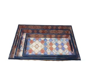 ถาดไม้ MDF แข็งหรูหราถาดไม้แฟนซีเป็นมิตรกับสิ่งแวดล้อมสำหรับใช้ในบ้านถาดเสิร์ฟเค้กอาหาร - Product Image 5