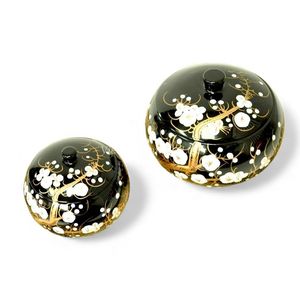 โถแล็กเกอร์ทำมือ โถเก็บของ ภาชนะตกแต่งสำหรับใช้ในบ้าน ห้องครัว โต๊ะอาหาร ห้องน้ำ - Product Image 2