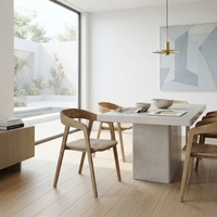Chaise de salle à manger moderne en teck écologique avec dossier incurvé élégant et design de fauteuil pour l'ameublement de la maison