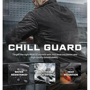 Men's <b>Canvas</b> <b>Jacket</b> with Stand Collar Front Logo Full Zipper Waterproof Hooded Breathable Anti-Wrinkle Quick Dry - Product Image 4