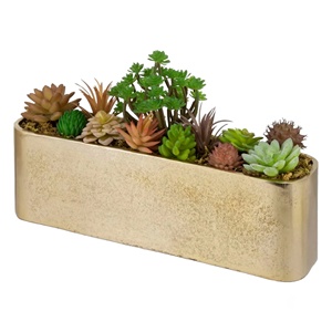 Maceta Rectangular de Metal dorado moderno superventas, maceta para jardín doméstico, maceta para exteriores - Product Image 1