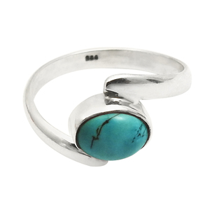 Gran oferta, anillo de forma ovalada de piedras preciosas de turquesa Natural de Plata de Ley 925 para mujer, joyería hecha a mano para compromiso de aniversario - Product Image 3