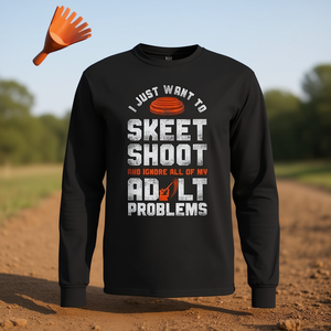 Camiseta de manga larga Skeet Shoot para adultos, diseño gráfico, ropa de tiro - Product Image 3