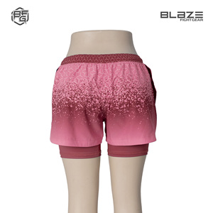 MMA Gym Short en toile taille haute pour femme Short d'entraînement confortable et respirant Logo personnalisable Couleur unie NO GI Jiu-Jitsu - Product Image 2