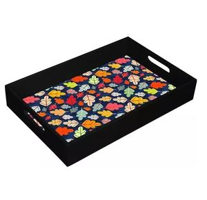 Charmant plateau de service en bois imprimé pour une présentation élégante lors d'événements Essentials Plateau de service fait main de haute qualité - Product Image 4