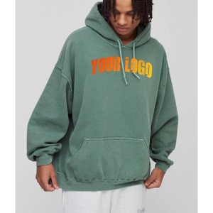 เสื้อฮู้ดผู้ชายผ้าฝ้าย100% มีซิปสีพื้นใส่ได้พอดีเป็นมิตรกับสิ่งแวดล้อมระบายอากาศได้ดีเทอร์รี่สำหรับฤดูหนาว - Product Image 5