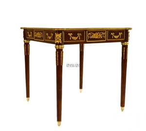 Ensemble de table basse en bois classique de luxe avec des accents dorés - Product Image 6