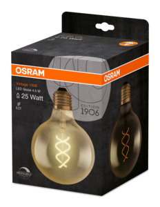 Lampada a Globo di Cristallo LED a Spirale Osram Vintage Edizione 1906 E27 4.5W 2000K Dimmerabile (4058075270008) - Product Image 2