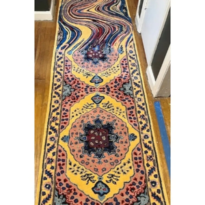 Ensemble de tapis en laine tuftée à la main de couleur or moderne, antidérapant, lavable, options de taille personnalisées pour la chambre à coucher, le bureau à domicile, l'hôtel - Product Image 4