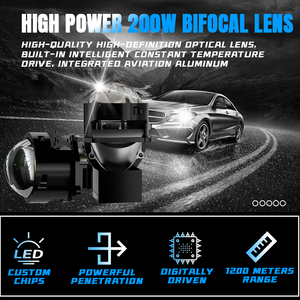 Высококачественные двойные отражающие чашки HAIZG, 100 Вт, 3 дюйма, СВЕТОДИОДНЫЕ Фары H8, бифокальные линзы, проектор, автомобильная светодиодная фара - Product Image 2