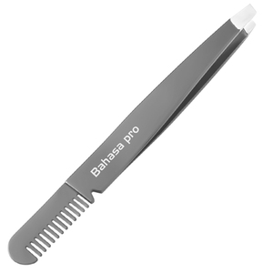 Pinzas para Cejas con Punta Inclinada y Peine de Doble Cara, Logotipo Personalizado, Proveedor OEM ODM, Pinzas con Peine de Bahasa Pro - Product Image 1