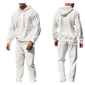 Sudadera con Capucha Personalizada con Logotipo Bordado, Sudadera de Manga Larga con Estilo Waffle para Hombre, Sudadera Informal con Bolsillo Tipo Canguro - Product Image 4